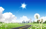 Photoshop sunny summer landscape wallpaper (1) #7