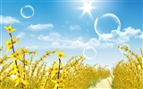 Photoshop sunny summer landscape wallpaper (1) #14