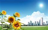 Photoshop sunny summer landscape wallpaper (1) #16