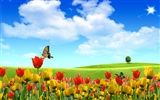 Photoshop sunny summer landscape wallpaper (1) #19