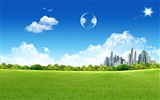 Photoshop sonnigen Sommertag Landschaft Wallpaper (2) #6