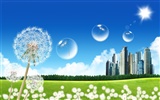 Photoshop sunny summer landscape wallpaper (2) #11