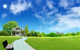 Photoshop sunny summer landscape wallpaper (2) #13