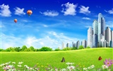 Photoshop sunny summer landscape wallpaper (2) #15