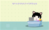 Bebé gato de dibujos animados fondos de pantalla (5) #3