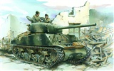 Military tanks, armored HD painting wallpapers #6