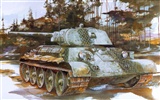 Military tanks, armored HD painting wallpapers #8