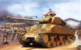 Military tanks, armored HD painting wallpapers #10