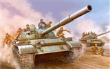 Military tanks, armored HD painting wallpapers #16