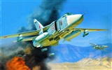 Military aircraft flight exquisite painting wallpapers #3
