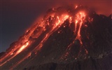 Volcanic eruption of the magnificent landscape wallpaper