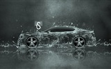 水滴のしぶき、美しい車創造的なデザインの壁紙 #2