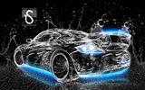 Water drops splash, beautiful car creative design wallpaper #3