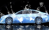 Kapky vody stříkající, krásné auto kreativní design tapety #4