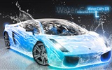 Water drops splash, beautiful car creative design wallpaper #6