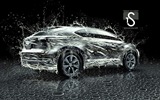Wassertropfen spritzen, schönes Auto kreative Design Tapeten #8