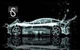 Wassertropfen spritzen, schönes Auto kreative Design Tapeten #13