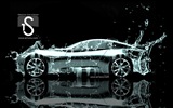 Water drops splash, beautiful car creative design wallpaper #13