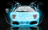 Wassertropfen spritzen, schönes Auto kreative Design Tapeten #16