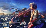 Música de guitarra anime girl fondos de pantalla de alta definición #20