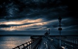 Coast Pier in der Dämmerung Landschaft HD Wallpaper #6