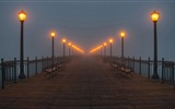 Coast Pier in der Dämmerung Landschaft HD Wallpaper #10