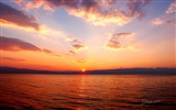 Después de la puesta del sol, lago Ohrid, fondos de pantalla de Windows 8 tema de HD