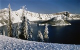 Volcanique paysage de lac fonds d'écran HD #6