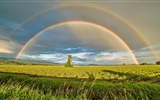 美しい虹の風景のHDの壁紙