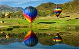 Rainbow hot air balloon, Windows 8 theme HD wallpapers #7