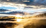 Soleil lacs de la forêt beauté de la nature d'écran HD