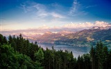 Sunshine lesní jezera krása přírody HD tapetu #11