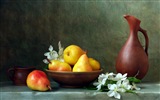 美味多汁的水果，梨的特寫 高清壁紙 #10