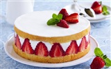 Délicieux gâteau fraises fonds d'écran HD #2