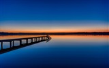 Lake et promenade au crépuscule vues fonds d'écran HD #12