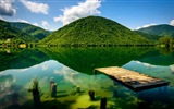 Lago y el paseo marítimo visitas anochecer fondos de pantalla de alta definición #16